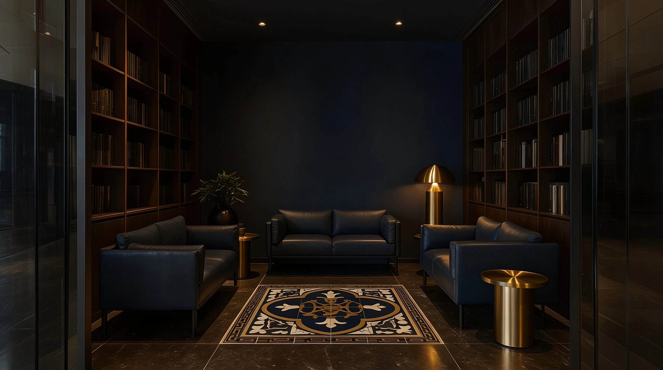 The approved quiet library and consultation seating; a conceptual room